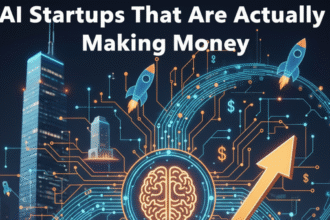 AI startups in India generating profit in 2025 — futuristic business and technology concept